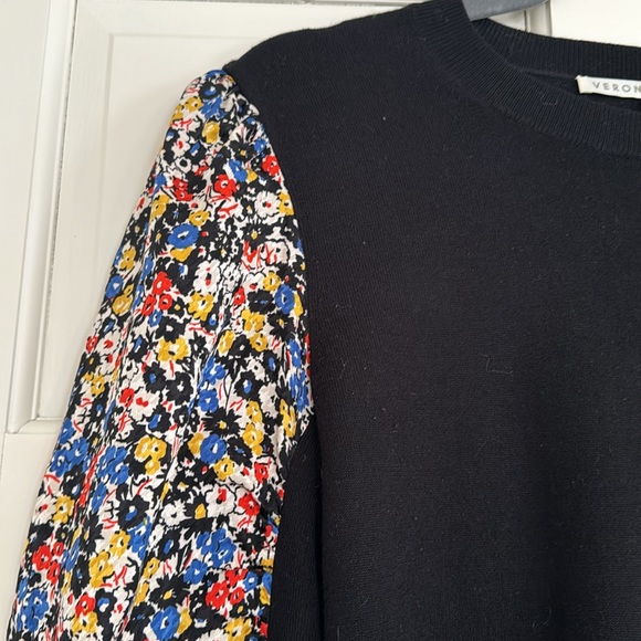 Veronica Beard sweater with floral blouse sleeves size S - Picture 3 of 4